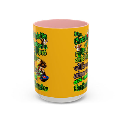 christmas spirits of boston - Accent Mug (yellow)