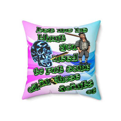 og - Spun Polyester Square Pillow - (light blue-pink wave)