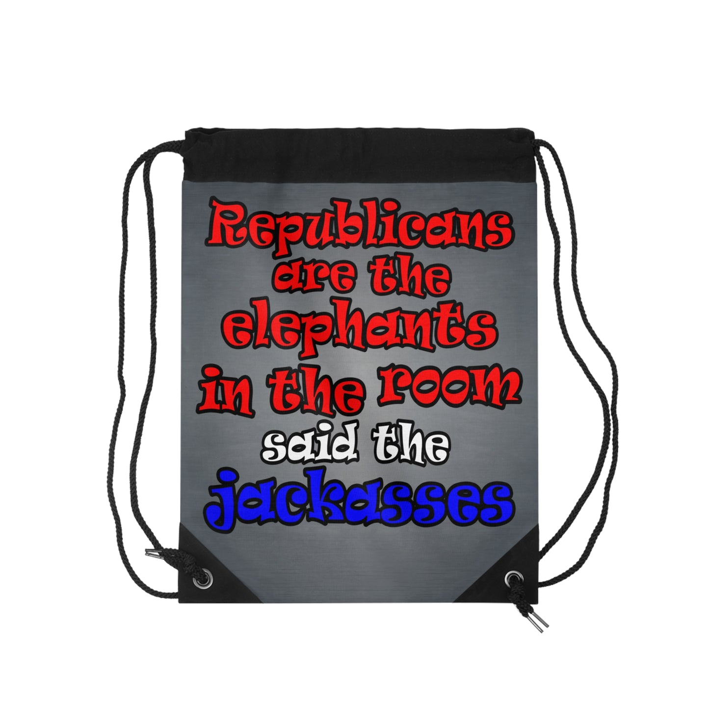 donkeys and elephants - Drawstring Bag (grey-light grey)