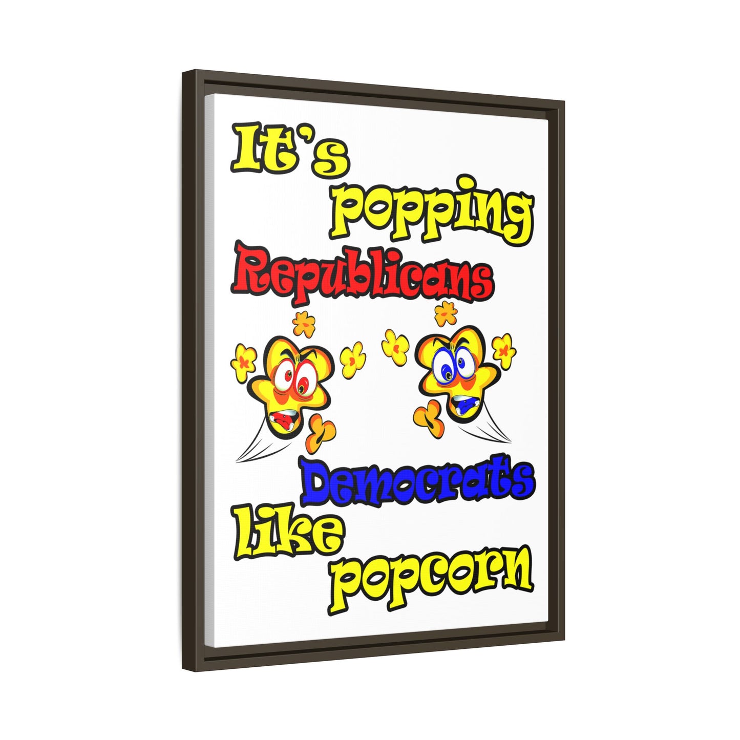 popping like popcorn - framed canvas art (white)