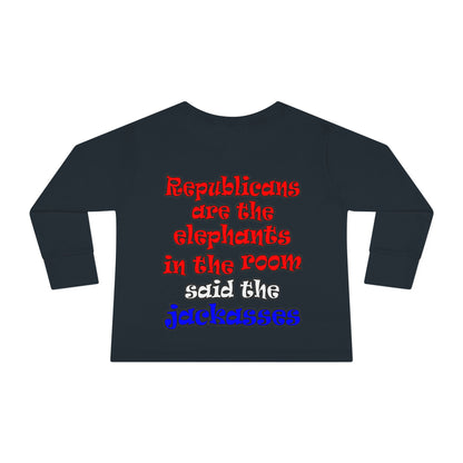 donkeys and elephants - Toddler Long Sleeve Tee