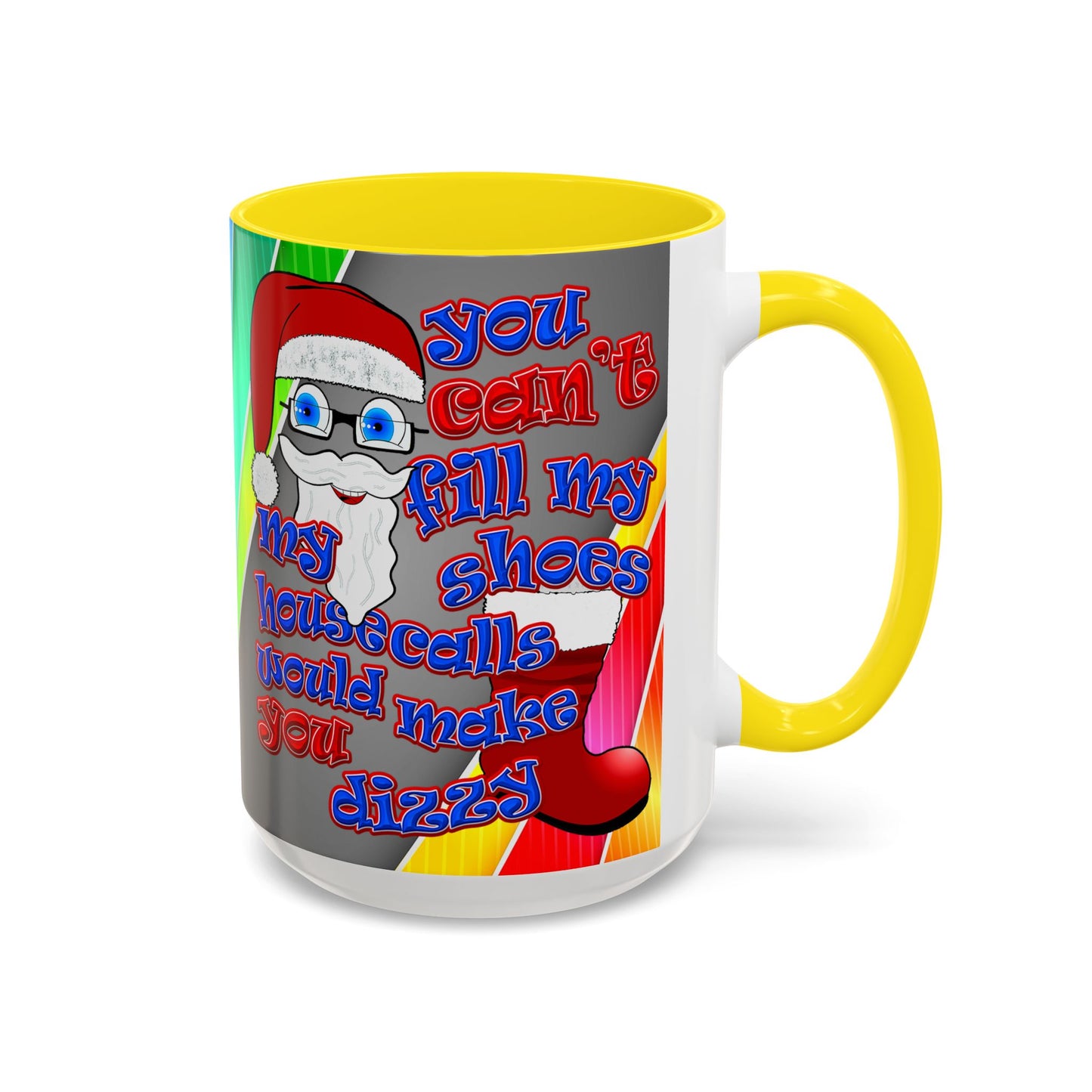 santa's shoes - Accent Mug (rainbow split)