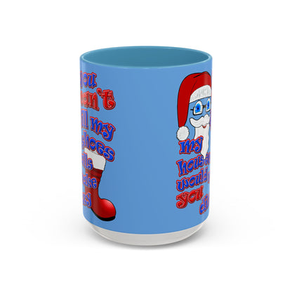 santa's shoes - Accent Mug (light blue)