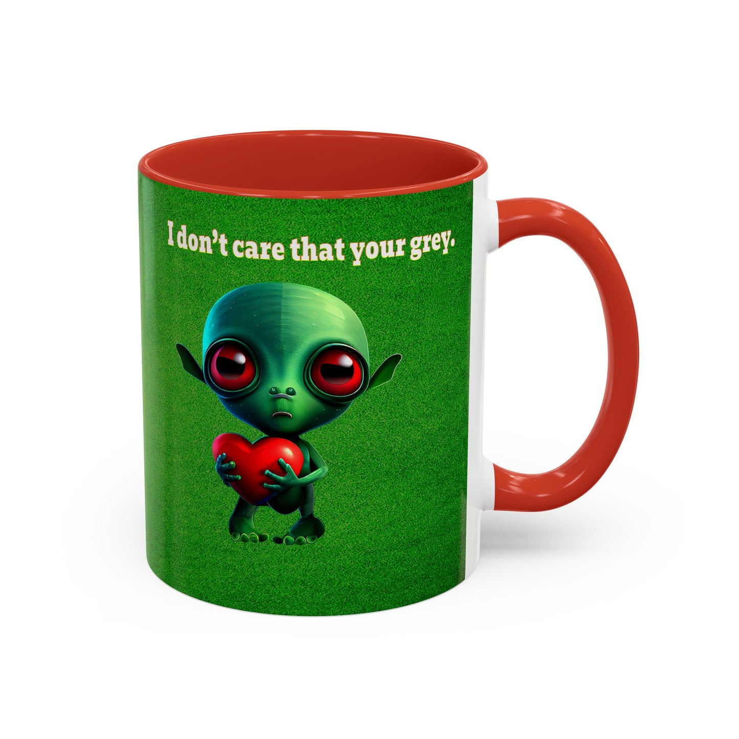 I don't care that your grey - Accent Mug (green turf)