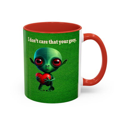 I don't care that your grey - Accent Mug (green turf)
