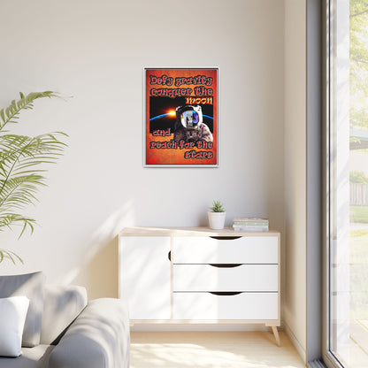 defy conquer reach - framed canvas art (burnt orange)