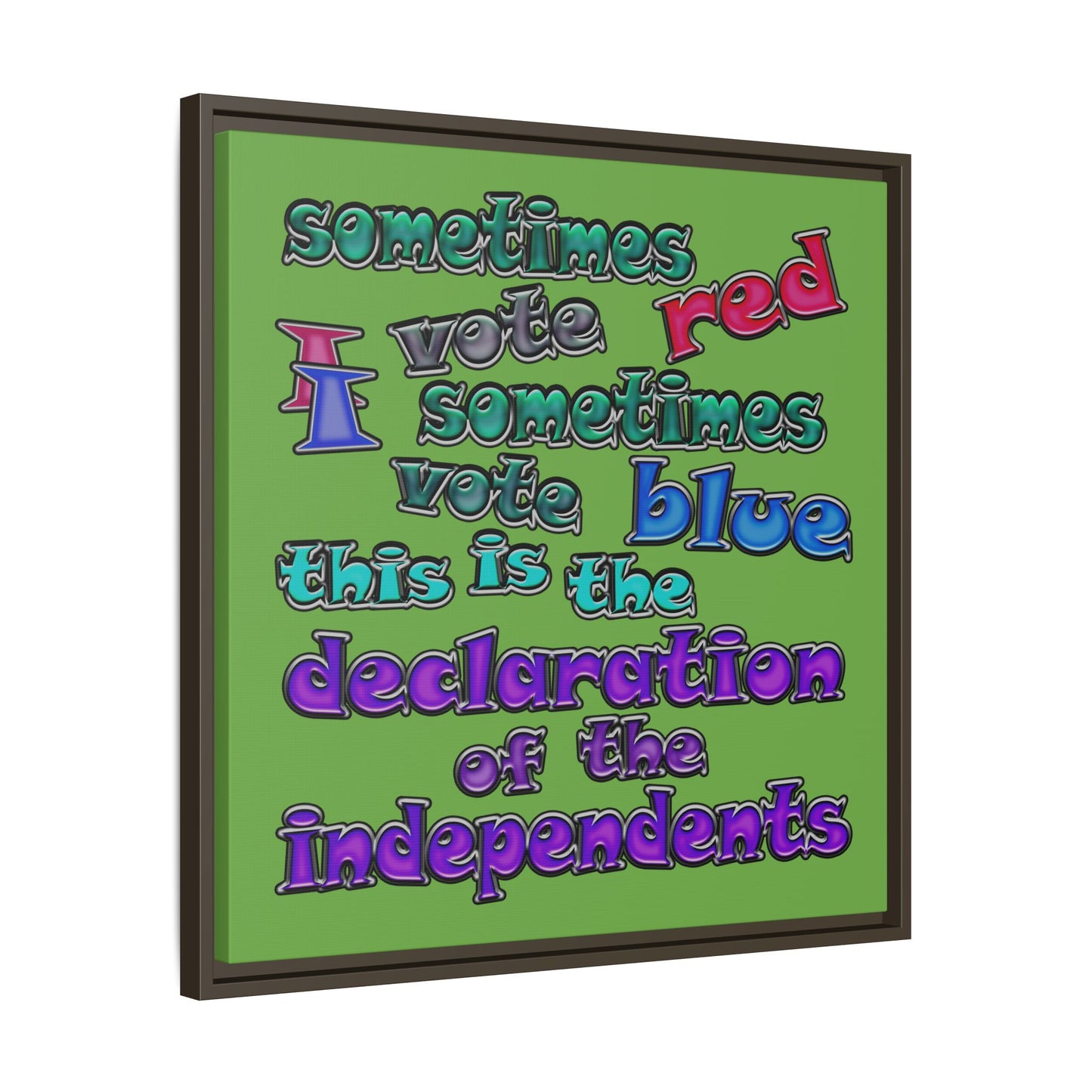 declaration of the independents - framed canvas art (green)