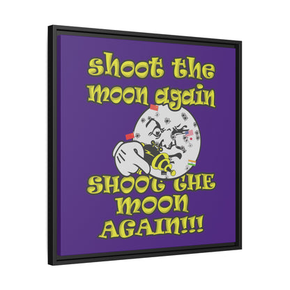shoot the moon again - framed canvas art (purple)