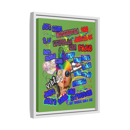 drop the beat - framed canvas art (green)