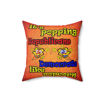 popping like popcorn - Spun Polyester Square Pillow - (burnt orange)