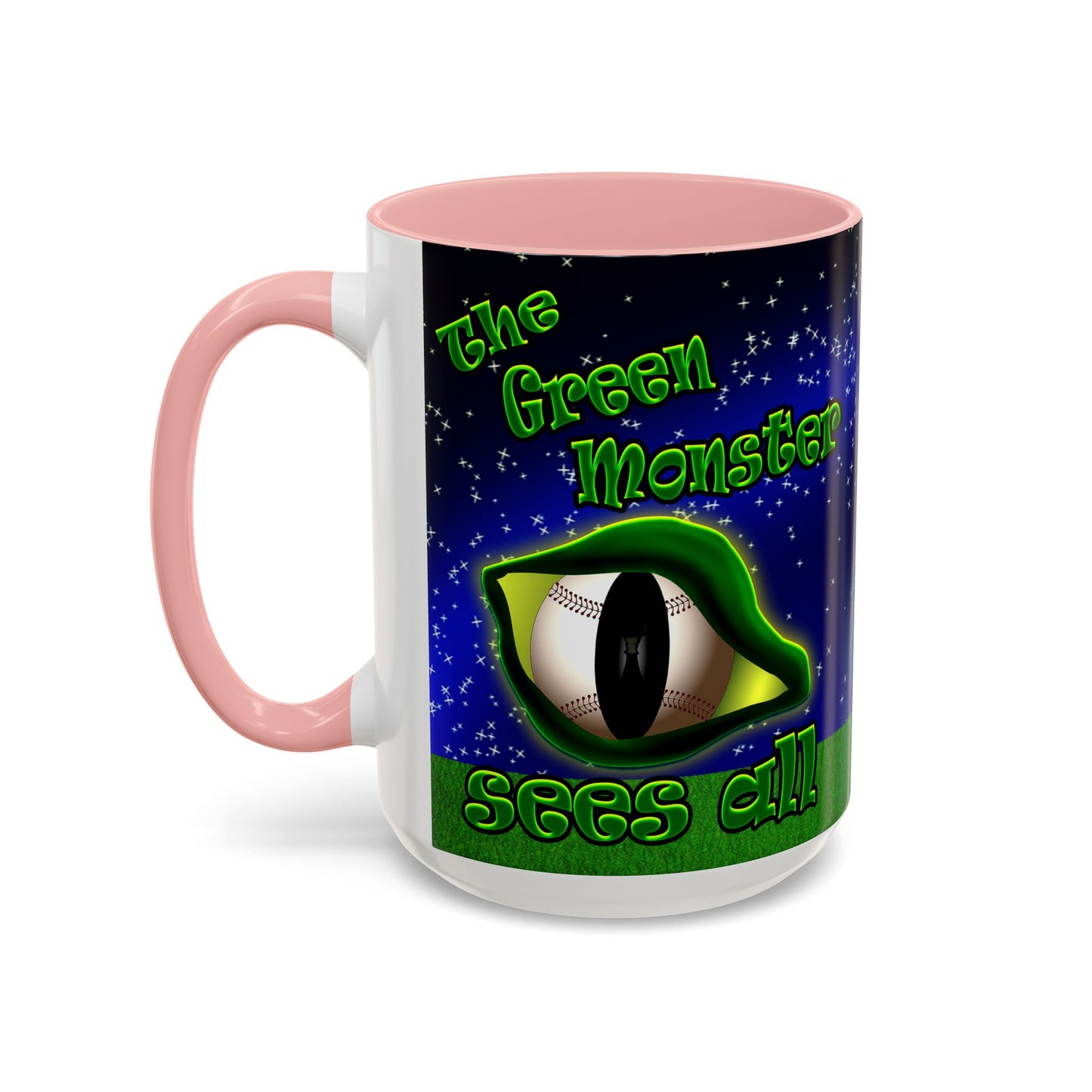 green monster - Accent Mug ('snoops' background)