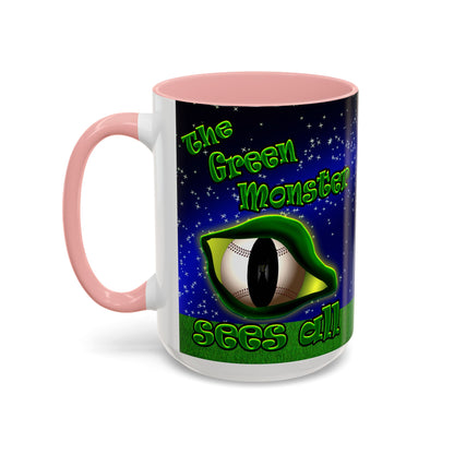 green monster - Accent Mug ('snoops' background)