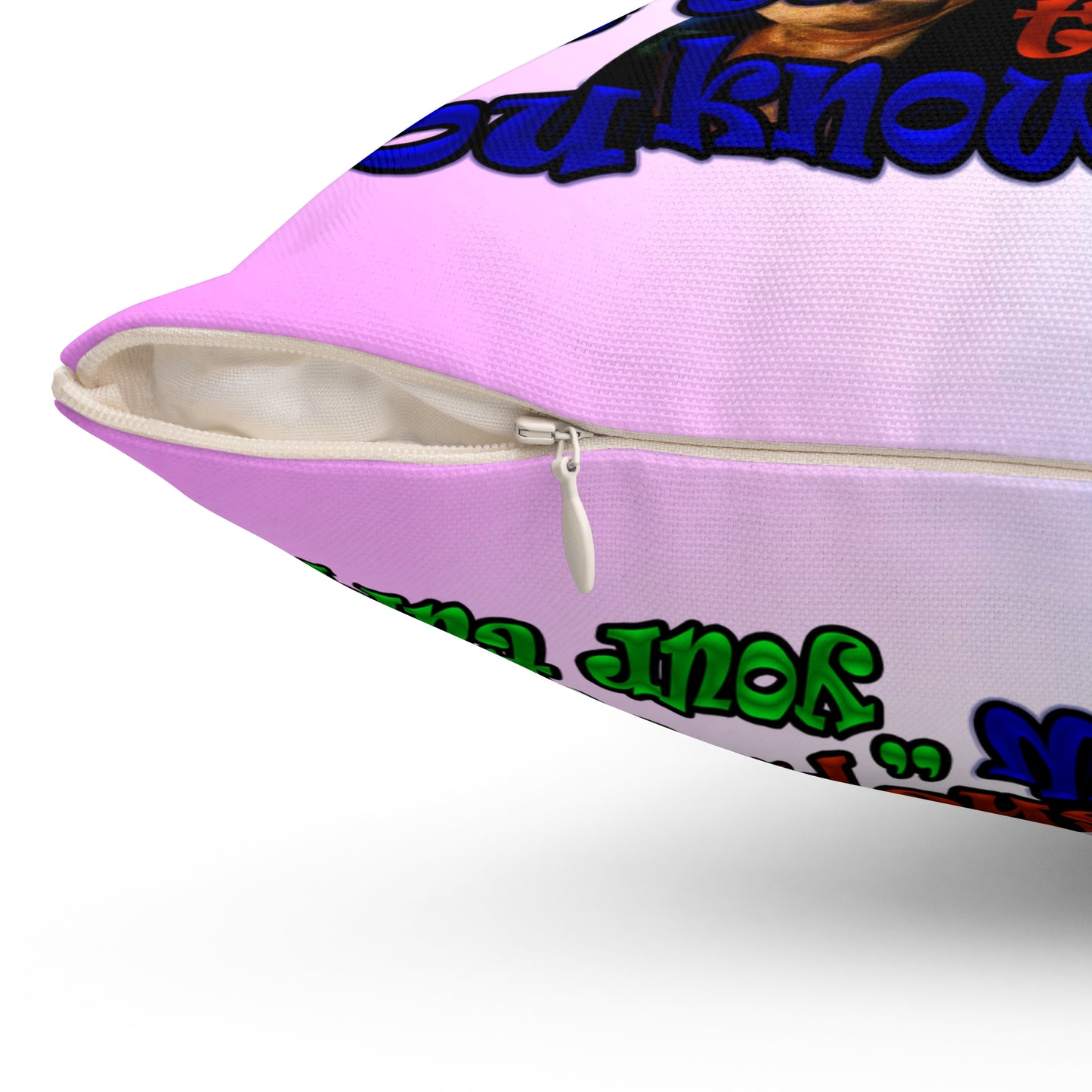 high noon - Spun Polyester Square Pillow - (light blue-pink wave)