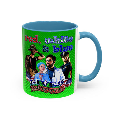 rw&b lives matter - Accent Mug (logo green)