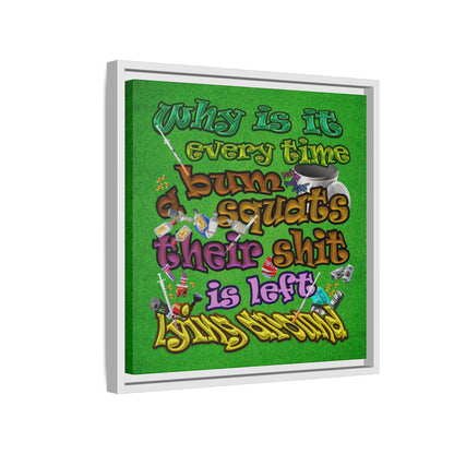 the bum's shit - framed canvas art (green turf)