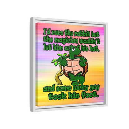turtle race - framed canvas art (color blur)