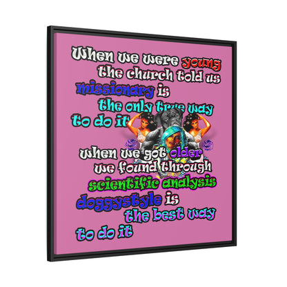doggystyle - framed canvas art (light pink)