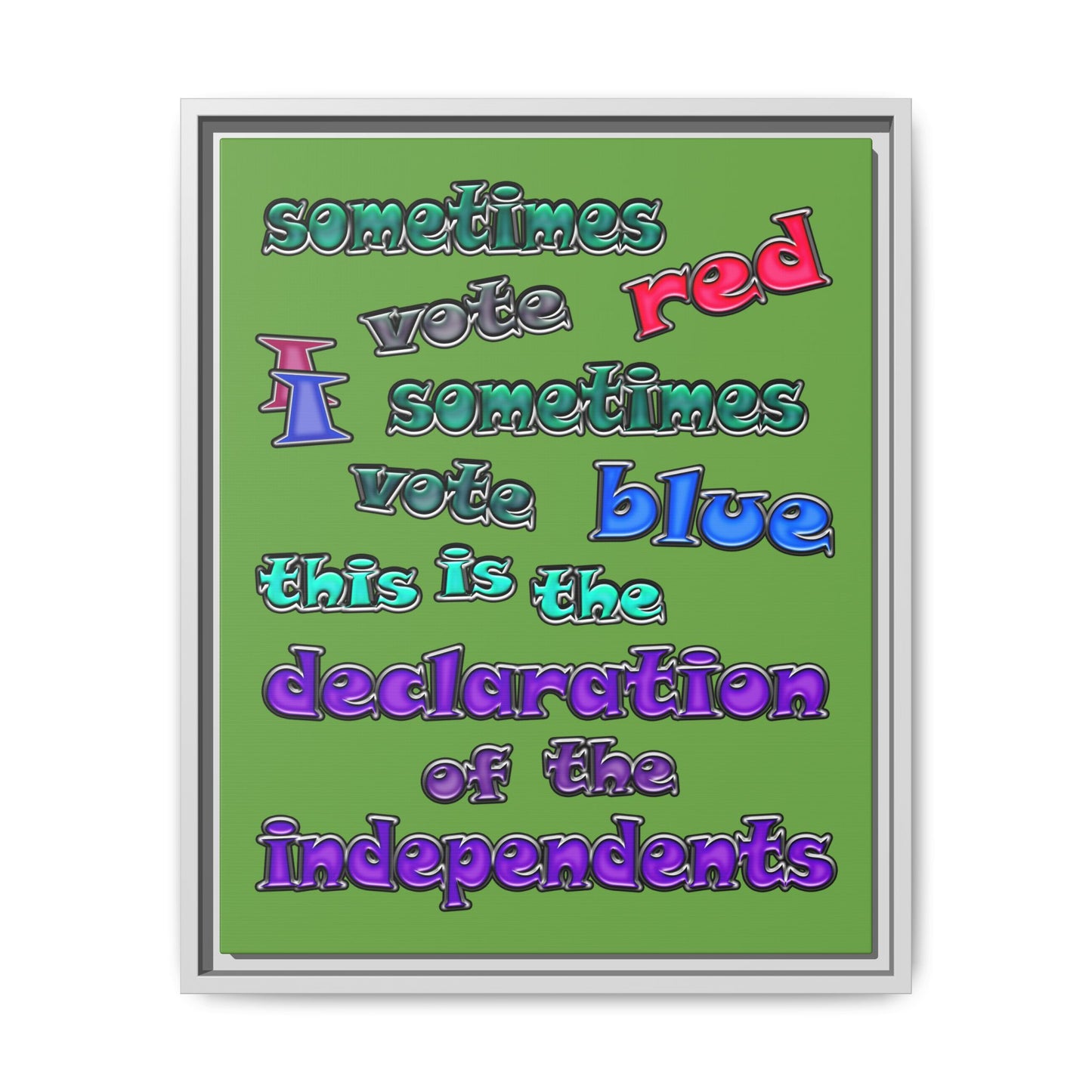 declaration of the independents - framed canvas art (green)