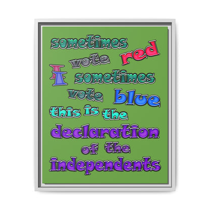 declaration of the independents - framed canvas art (green)