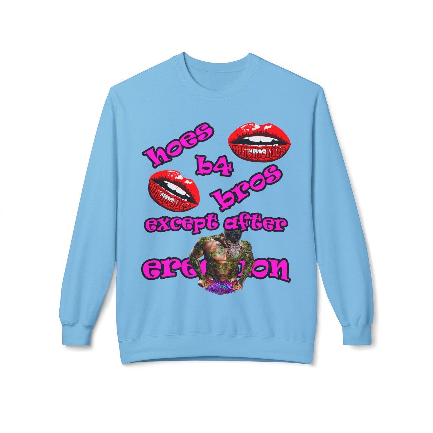 hoes b4 bros - Unisex Midweight Softstyle Fleece Crewneck Sweatshirt