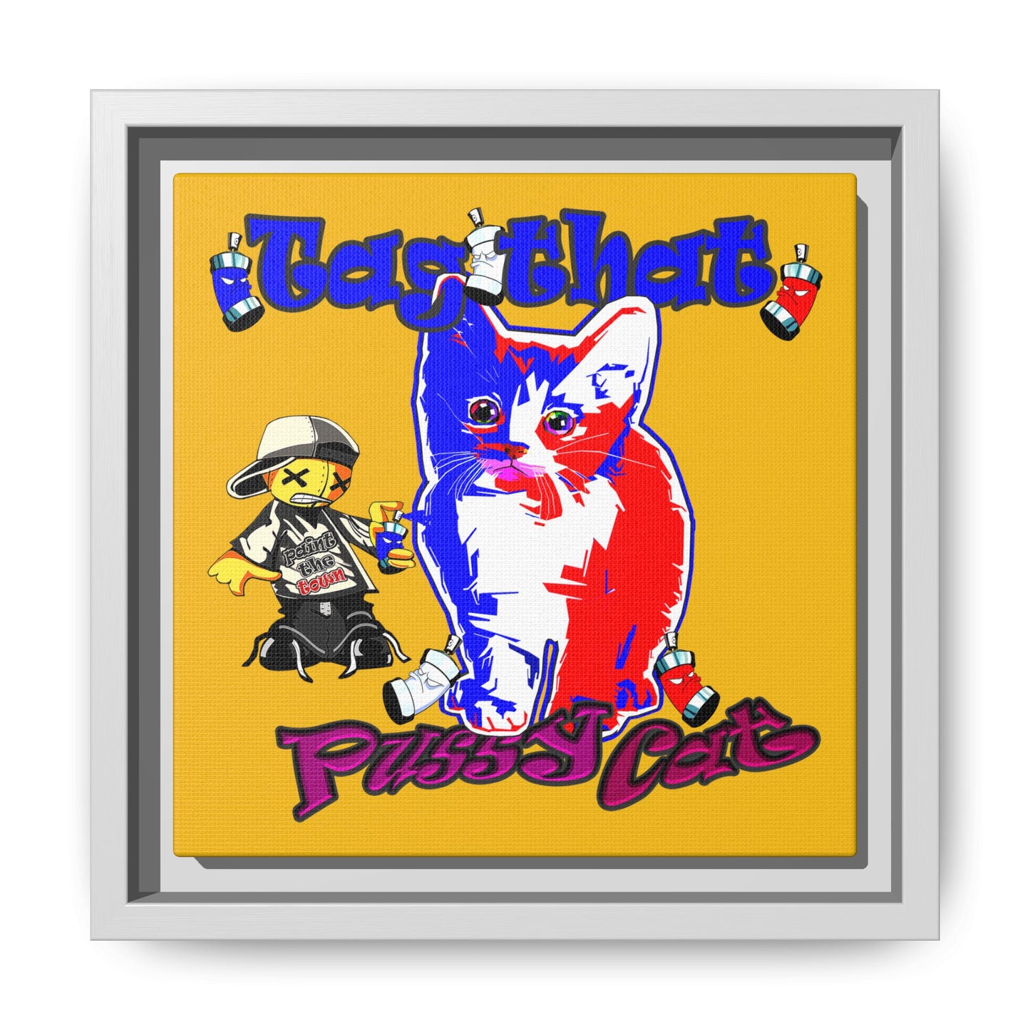 tag that - framed canvas art (yellow)
