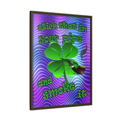 stick that in your pipe and smoke it - framed canvas art (purple wave)