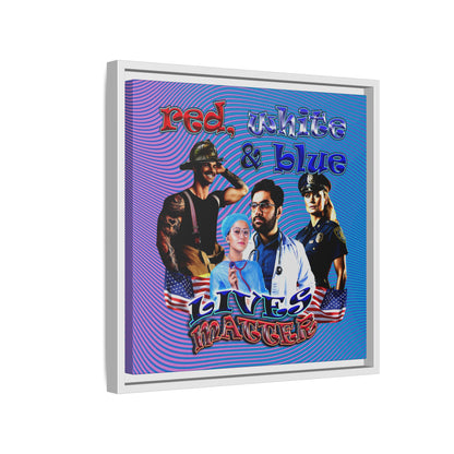 rw&b lives matter - framed canvas art (light blue-purple wave)