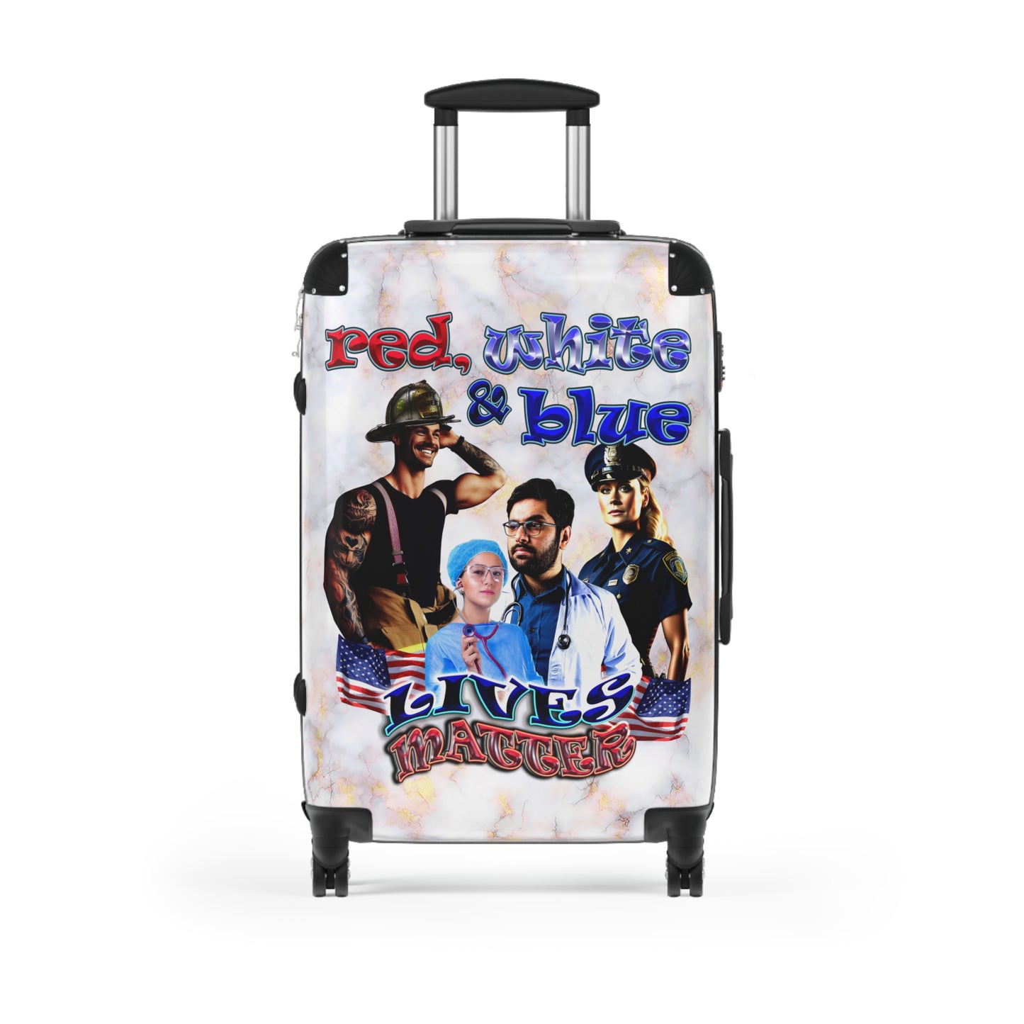 rw&b lives matter - Suitcase (white marble)