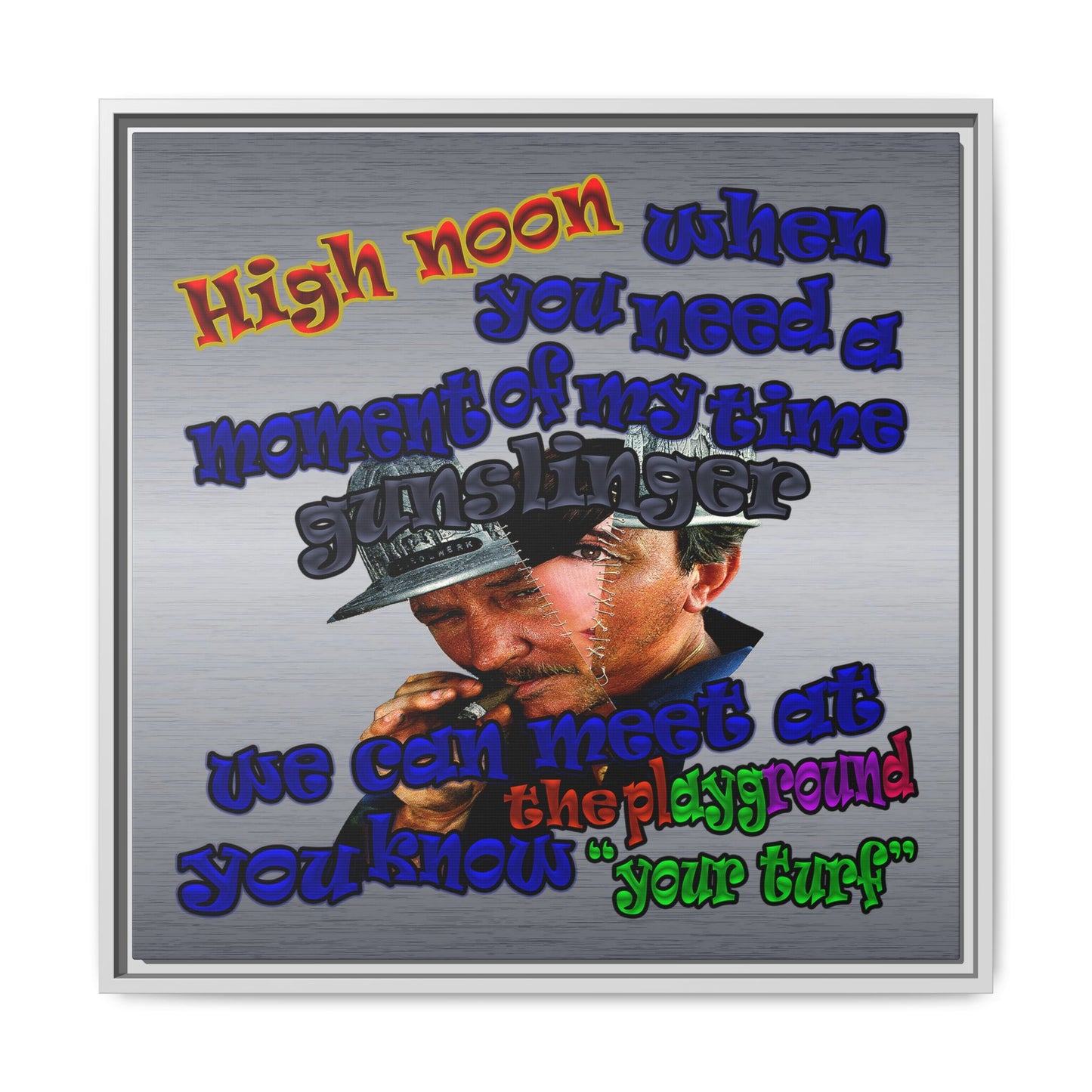high noon - framed canvas art (brushed nickel)