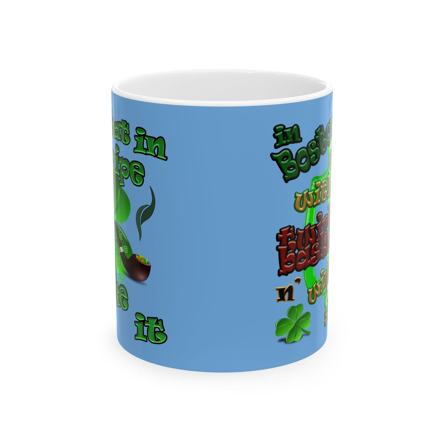 celtics logo - White Mug (light blue)