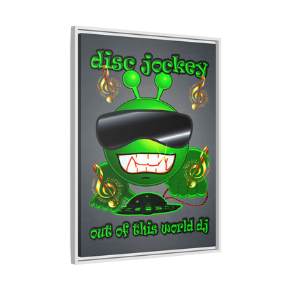 disc jockey - framed canvas art (grey-light grey)