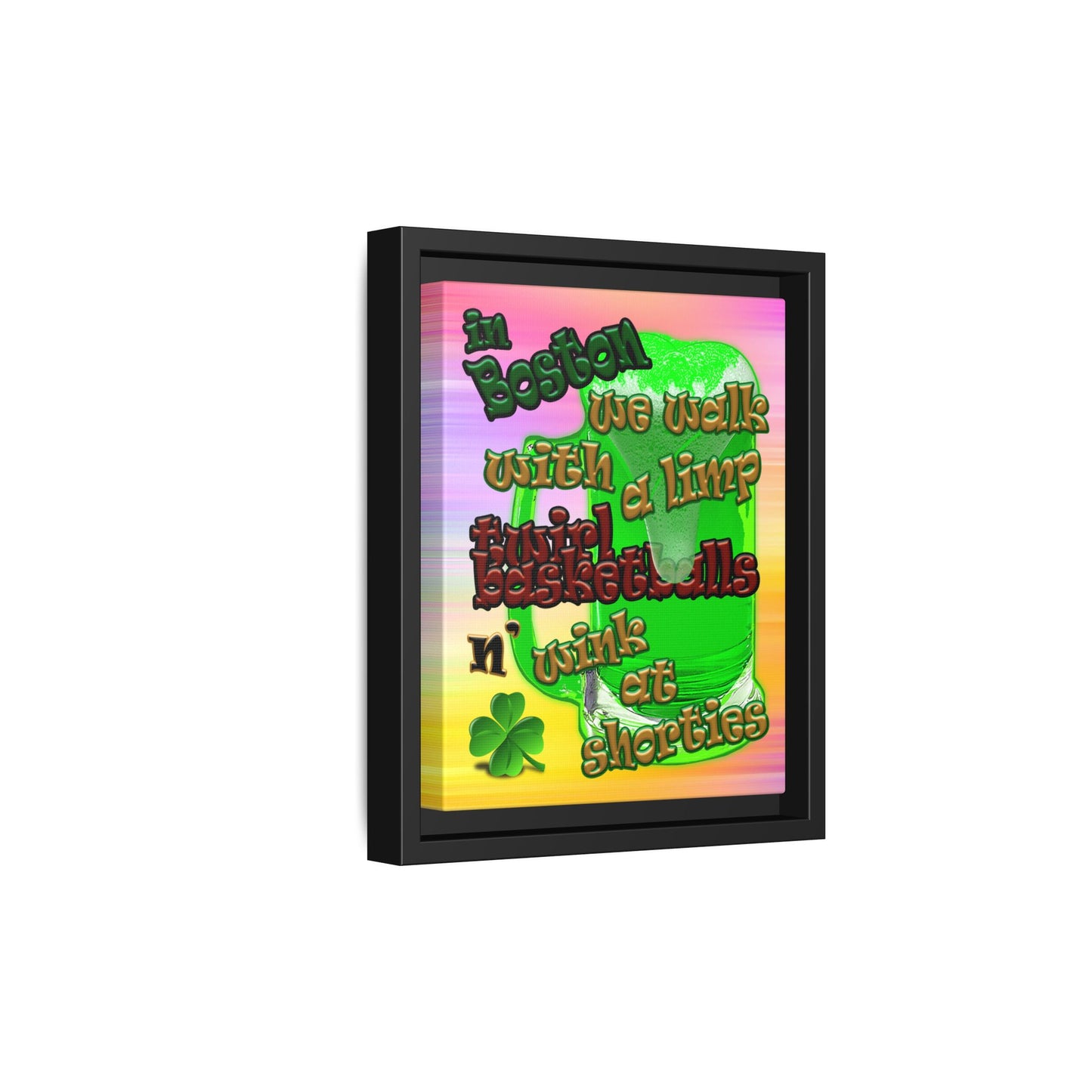 celtics logo - framed canvas art (color blur)
