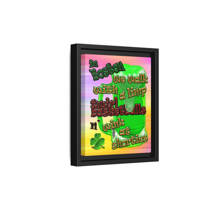 celtics logo - framed canvas art (color blur)