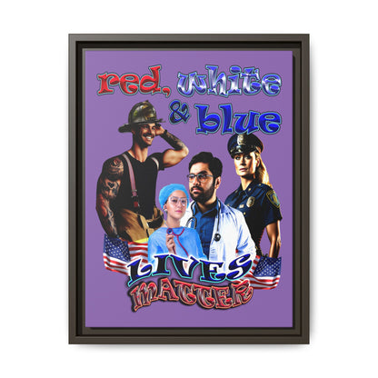 rw&b lives matter - framed canvas art (light purple)