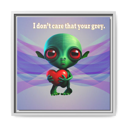 I don't care that your grey - framed canvas art (light blue-pink wave)