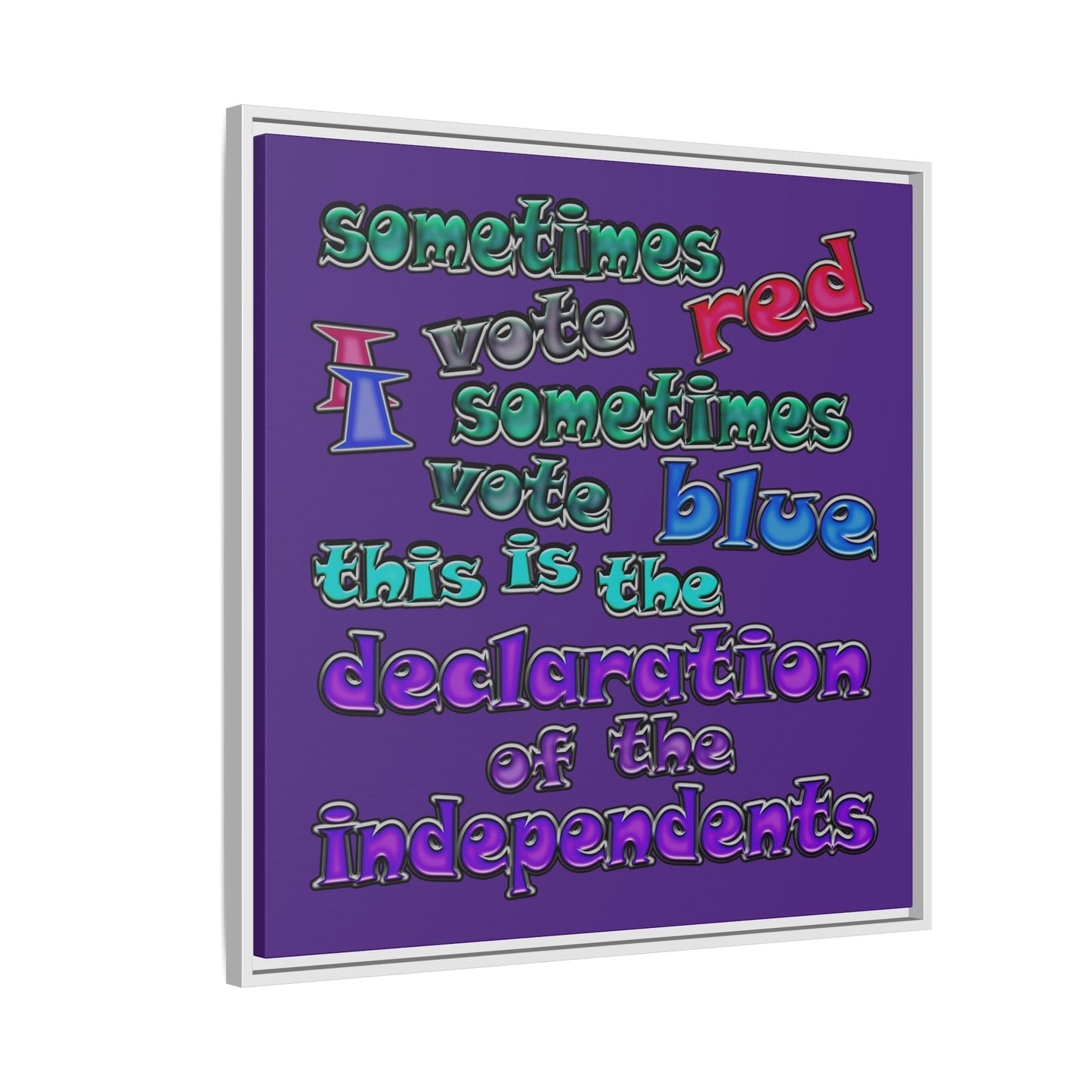 declaration of the independents - framed canvas art (purple)