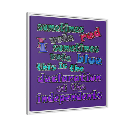declaration of the independents - framed canvas art (purple)
