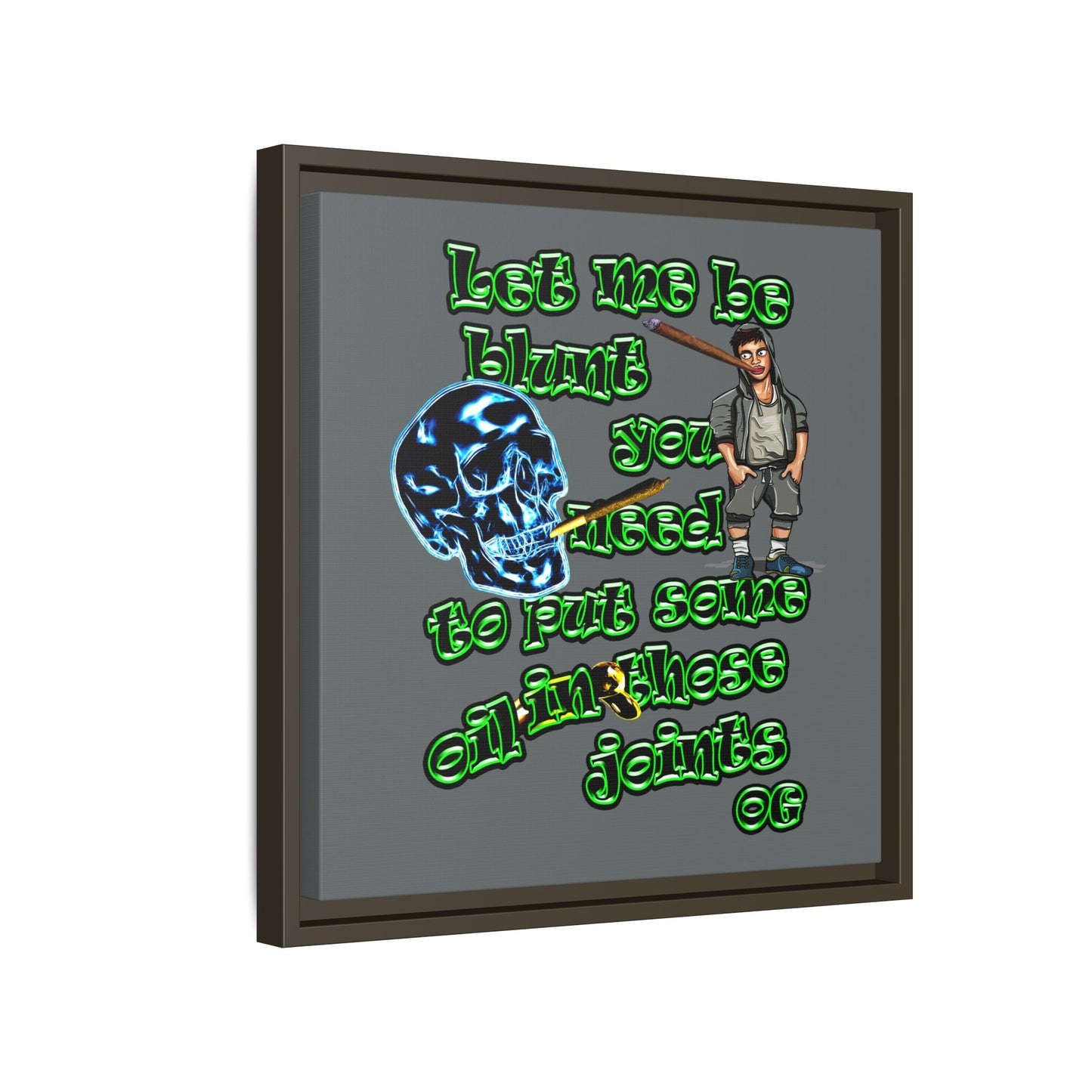 og - framed canvas art (dark grey)