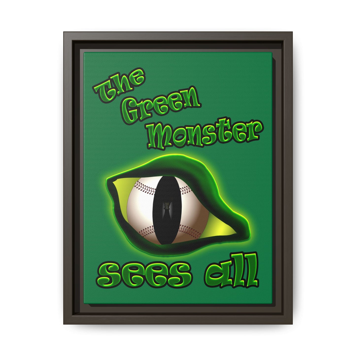 green monster - framed canvas art (dark green)