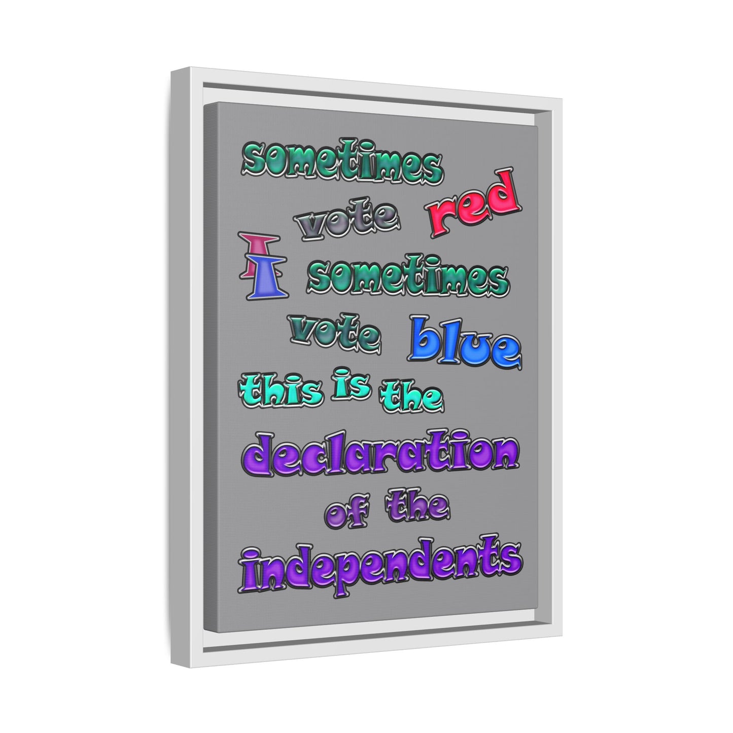 declaration of the independents - framed canvas art (grey)