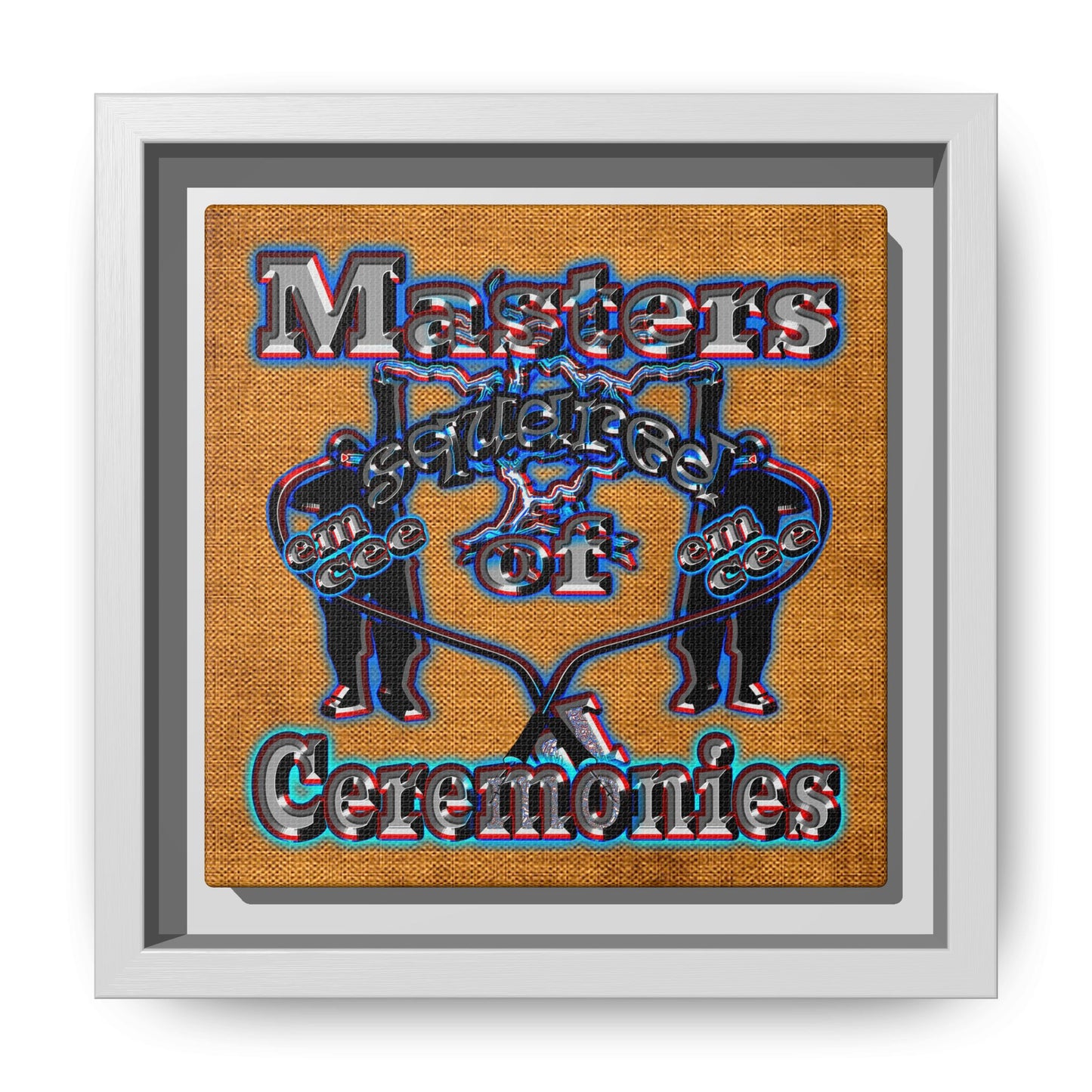 em cee squared - framed canvas art (brown papyrus)