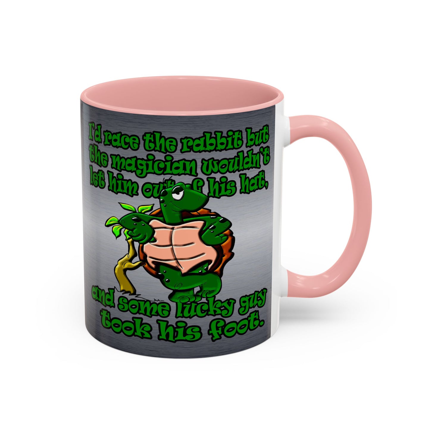 turtle race - Accent Mug (brushed nickel)
