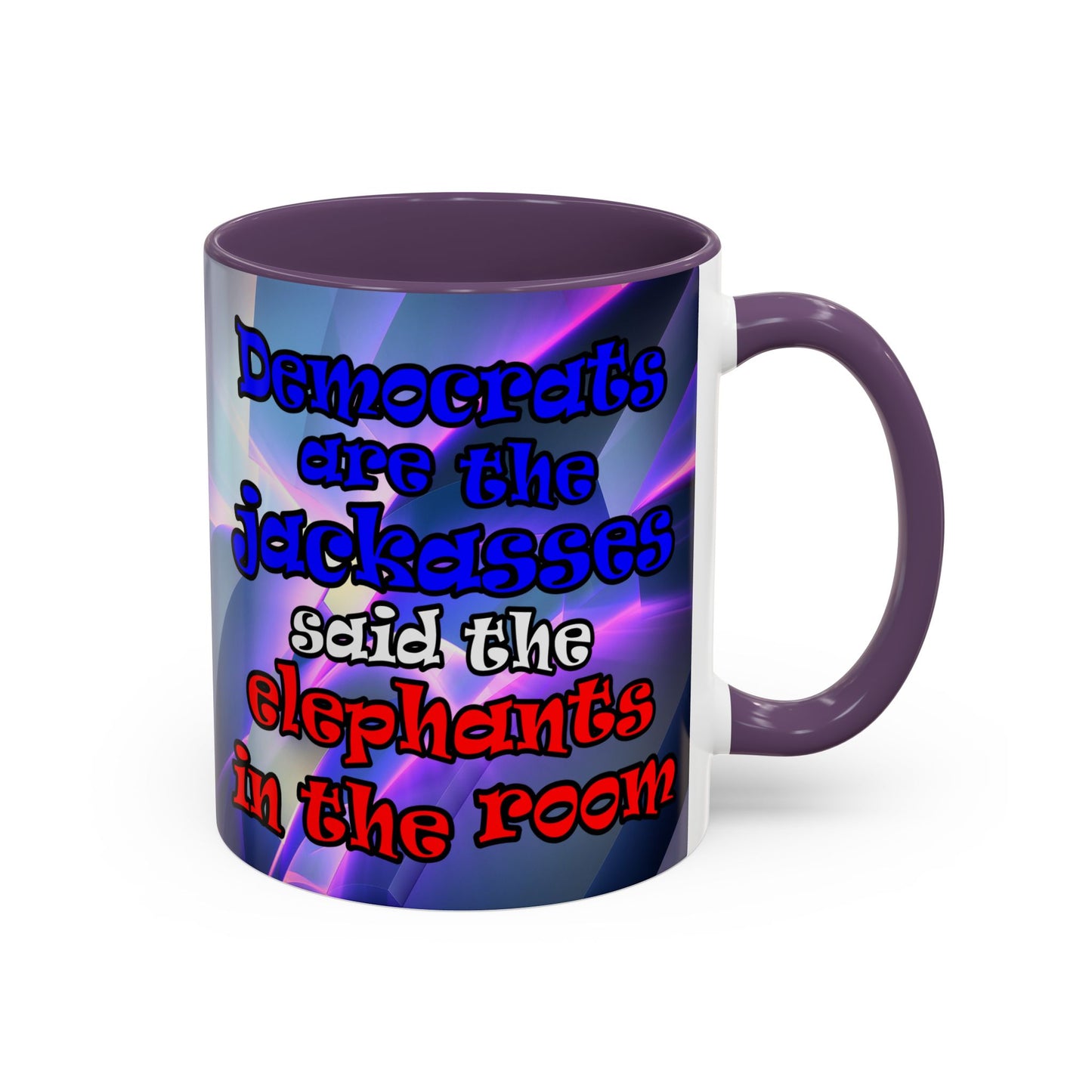 donkeys and elephants - Accent Mug (grey-pink wave)