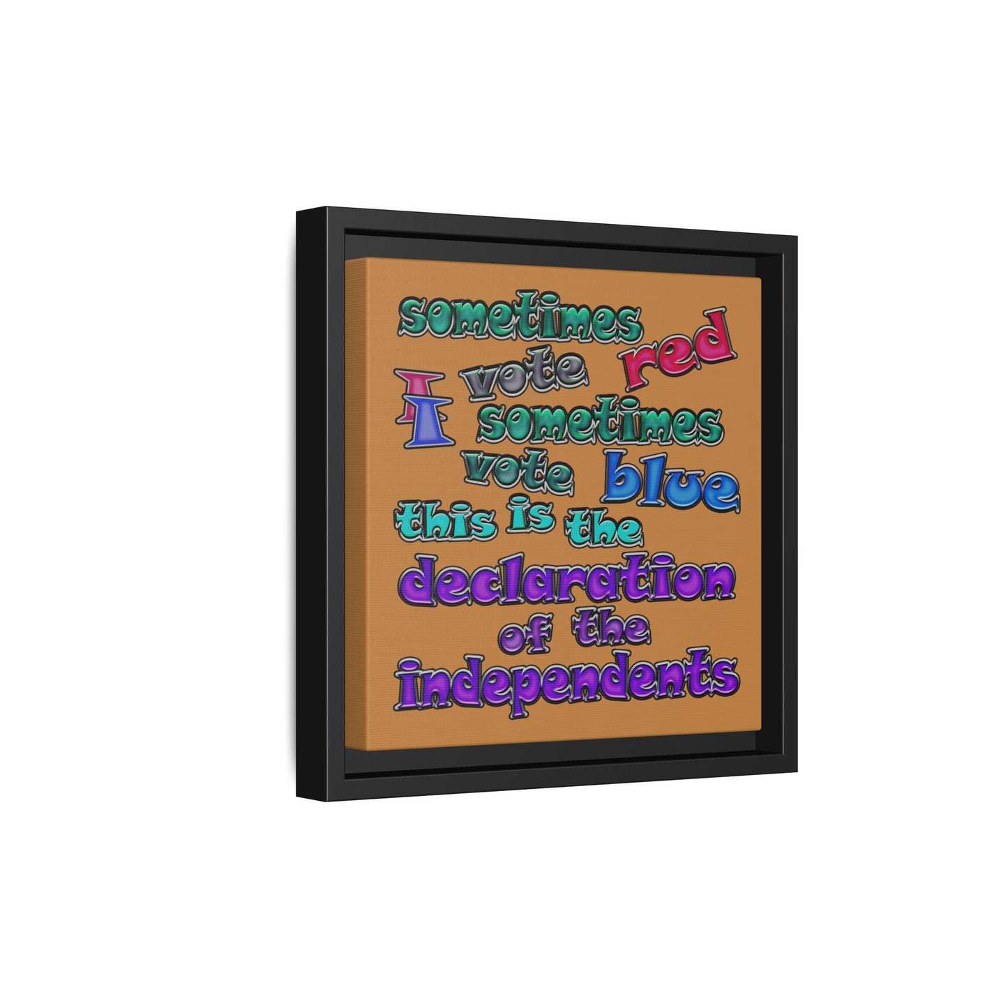 declaration of the independents - framed canvas art (light brown)