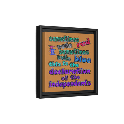 declaration of the independents - framed canvas art (light brown)