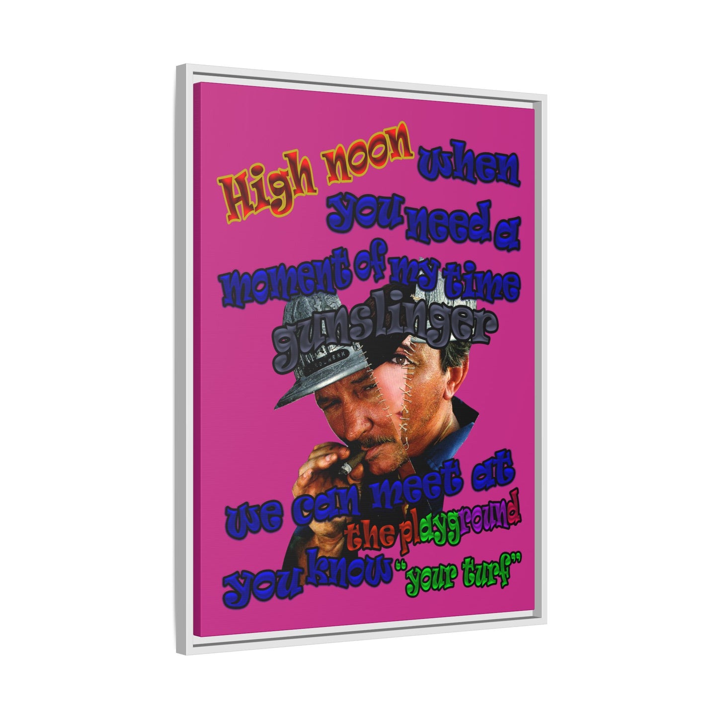 high noon - framed canvas art (pink)