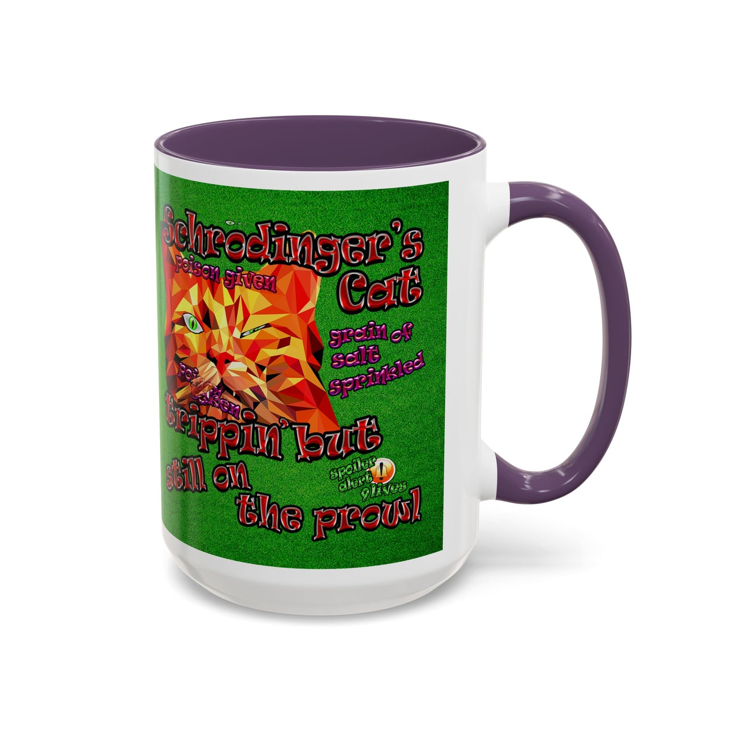 schrodinger's cat - Accent Mug (green turf)