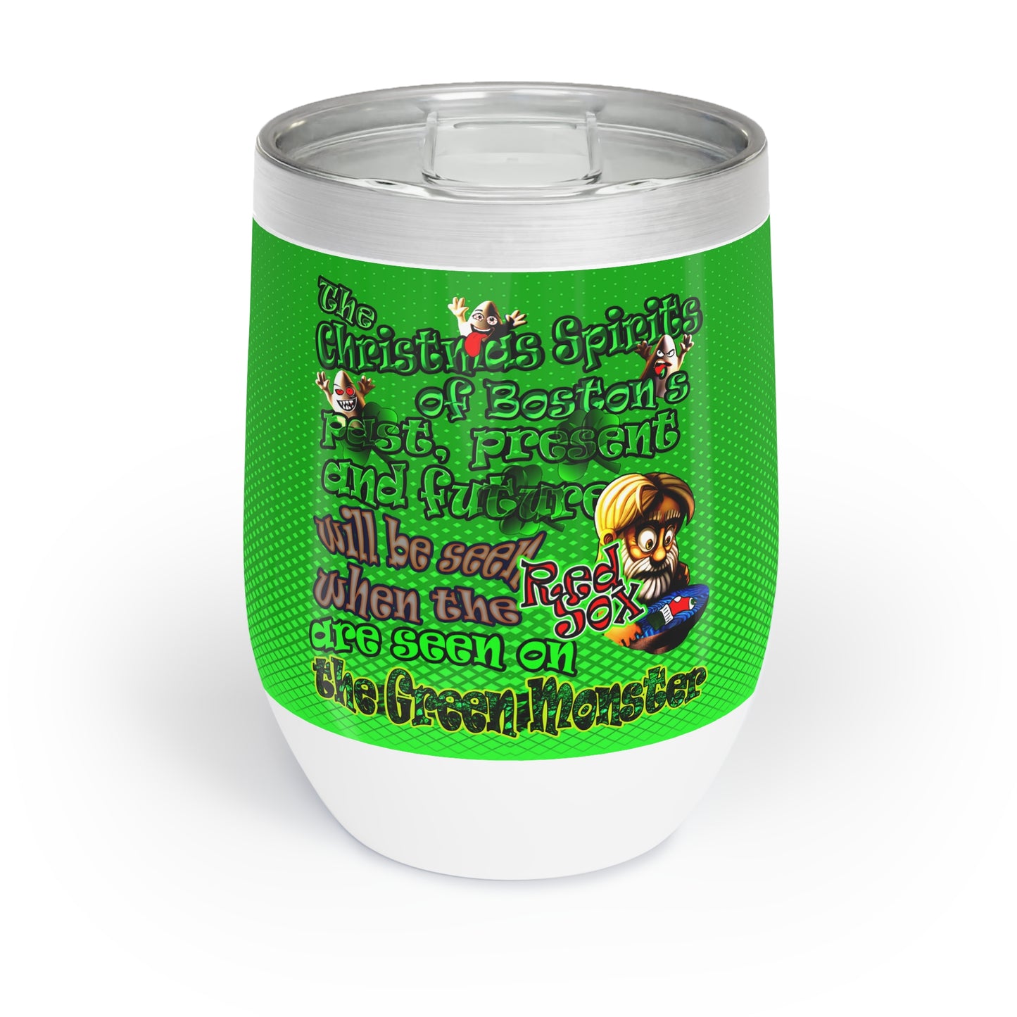 christmas spirits of boston - Chill Wine Tumbler (logo green)