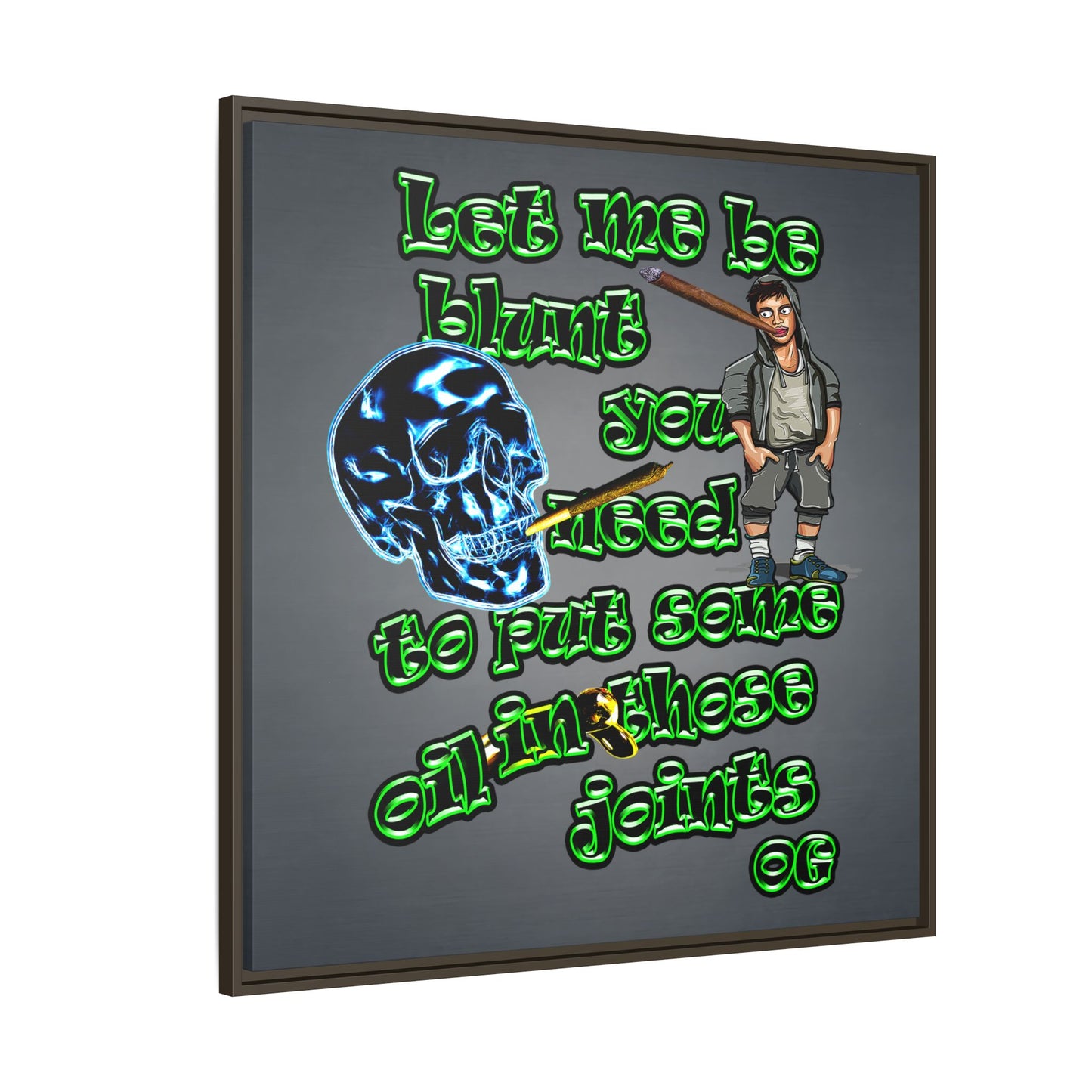 og - framed canvas art (grey-light grey)