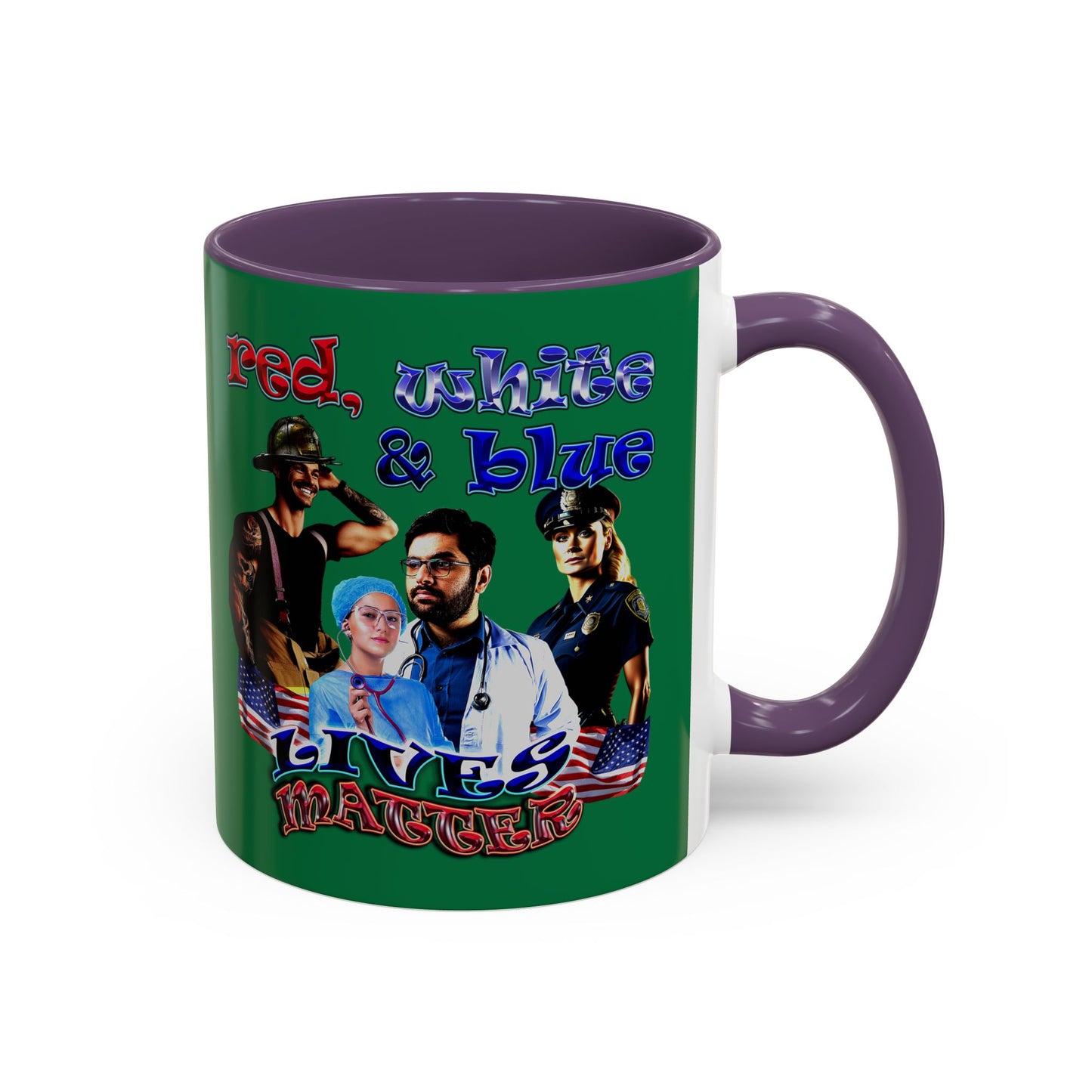 rw&b lives matter - Accent Mug (dark green)